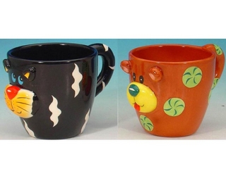 Ceramic Animal Mugs  (set of 2)