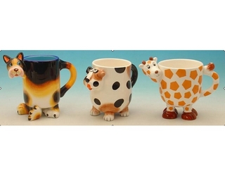 Ceramic Animal Mugs  (set of 3)