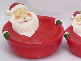 Small Ceramic Santa Candy Dish