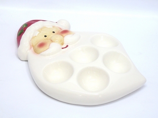 Ceramic Santa Egg Plate
