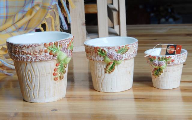 Ceramic Flower Pot,3pcs