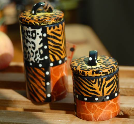 Ceramic Mustard Set with Wooden Tray,4pcs