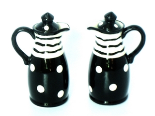 Ceramic black white Oil & Vinegar Bottle