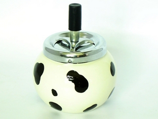 Ceramic Cow Ashtray with spin o matic top function