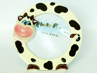 Ceramic Cow Photo Frame