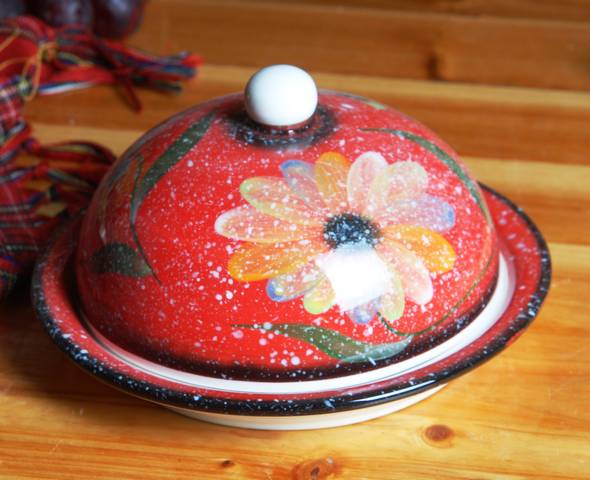 Ceramic Covered Butter Dish,Round