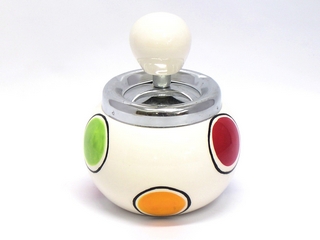 Ceramic Dot Color Ashtray with spin o matic top function