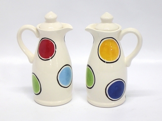 Ceramic Dot Color Oil & Vinegar Bottles