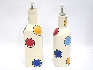 Ceramic Dot Color Olive Bottle