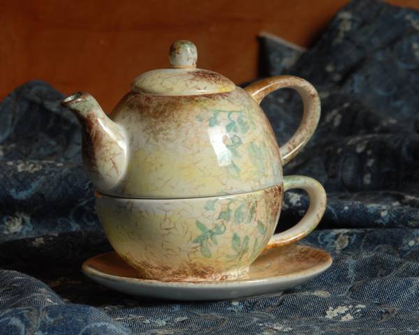 Ceramic Tea for One with Saucer