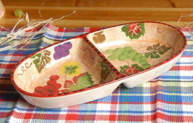 Ceramic Divided Vegetable Plate