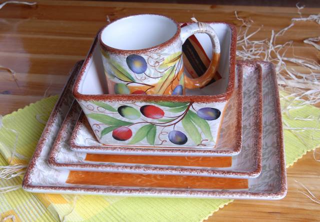 Ceramic Dinnerware Set,Square-20pcs