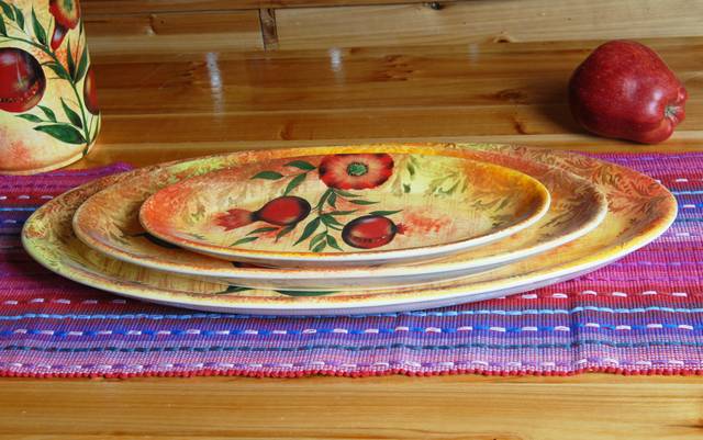 Ceramic Oval Platter,3pcs