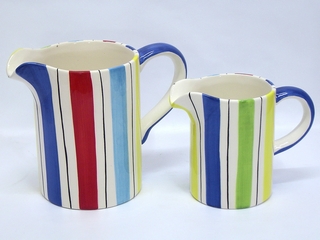 Small Ceramic Stripe Color Pitcher