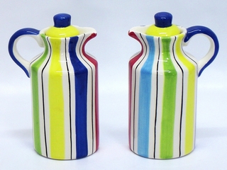 Ceramic Stripe Color Oil & Vinegar Bottle
