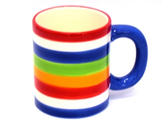 Ceramic Round Stripe Color Mug