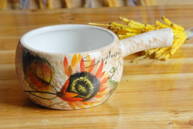 Ceramic Soup Bowl with Handle