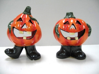 Ceramic Halloween Pumpkin Candleholder