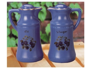 Stoneware Oil and Vinegar Bottle