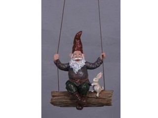 Polyresin Small Swinging Garden Gnome