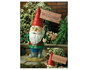 Polyresin Welcome Garden Gnome