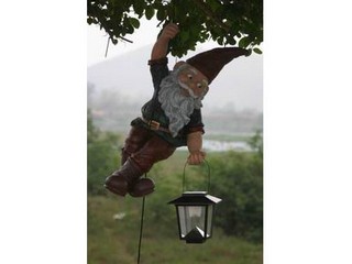 Polyresin Hanging Gnome with Lantern