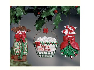 Polyresin Golf Fore Christmas Ornaments