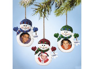 Polyresin Snowman Photo Frame Ornaments