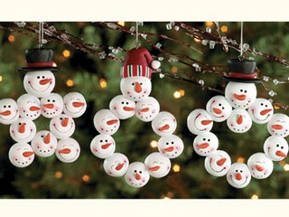 Polyresin Clay Snowman Heads Ornaments