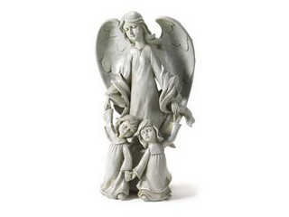 Polyresin Angel with 2 Kids Statue