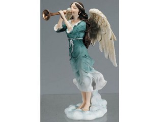 Polyresin Angel with Trumpet Figurine