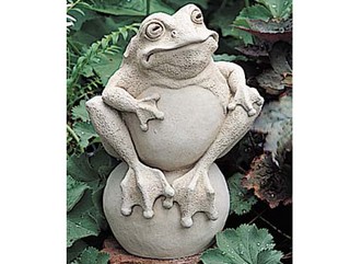 Polyresin Frog on a Ball Figurine