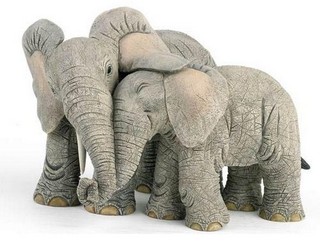 Polyresin Love Entwined - Elephant Figurine