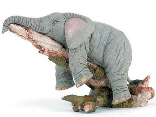 Polyresin Sleeping on a Branch Elephant Figurine