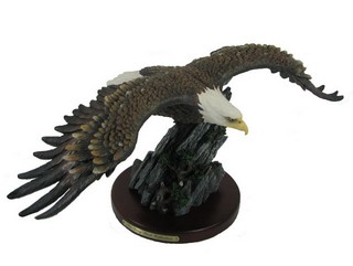 Polyresin Flying Bald Eagle Figurine