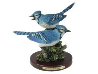 Polyresin Blue Jay Couple Figurine