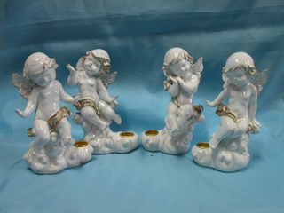 Porcelain Angel Candleholder (set of 4)