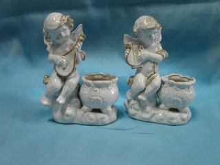 Porcelain Angel Candleholder (set of 2)