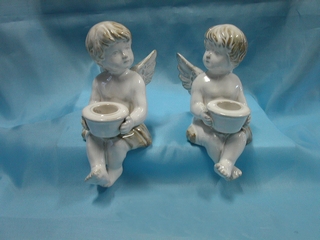 Porcelain Angel Candleholder (set of 2)