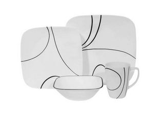 Porcelain Simple Lines 16-pc. Dinnerware Set