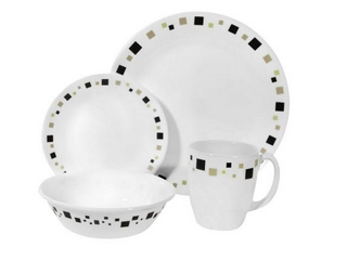 Porcelain Geometric 16-pc. Dinnerware Set 