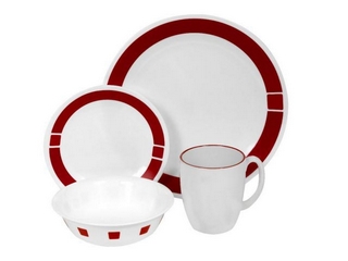 Porcelain Red 16-pc. Dinnerware Set 
