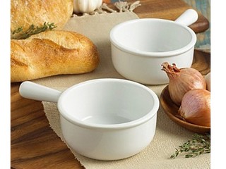 Stoneware Onion Soup Bowls, Set of 2 , 8 x 5 x 2  