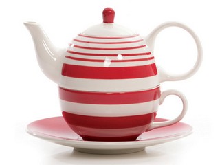Stoneware tea for one set (scarlet)