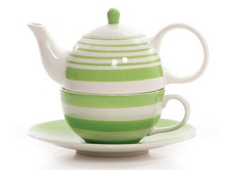Stoneware tea for one set (stem green)