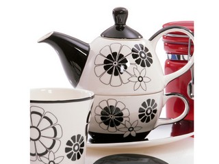 Stoneware tea for one set (flower)