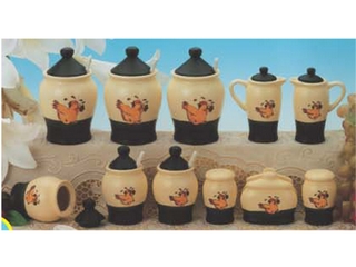 Stoneware 11-pc Canister Set 