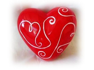 Terra Cotta Valentine Heart Decoration
