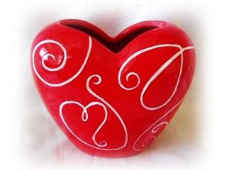 Terra Cotta Valentine Heart Vase