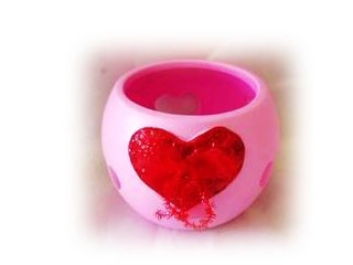 Terra Cotta Valentine Candleholder